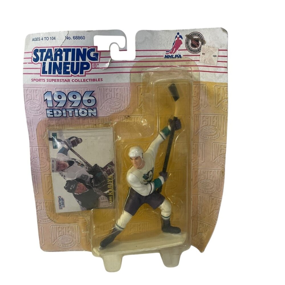 1996 Starting Lineup Paul Kariya Mighty Ducks NHL Action Figure‎ Card Set Sealed